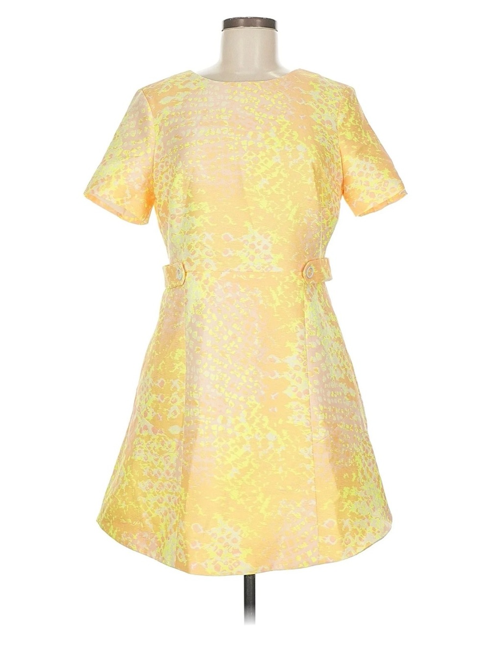 Karen Millen Yellow and Lime Brocade Dress